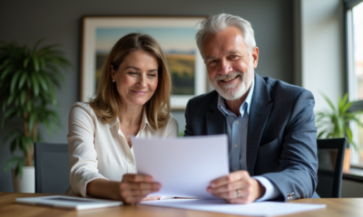 Couple d'adultes en réunion immobiliere professionnelle