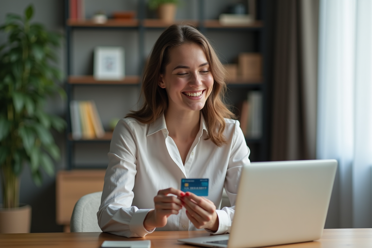 Jeune femme utilisant une carte digitale dans un appartement moderne