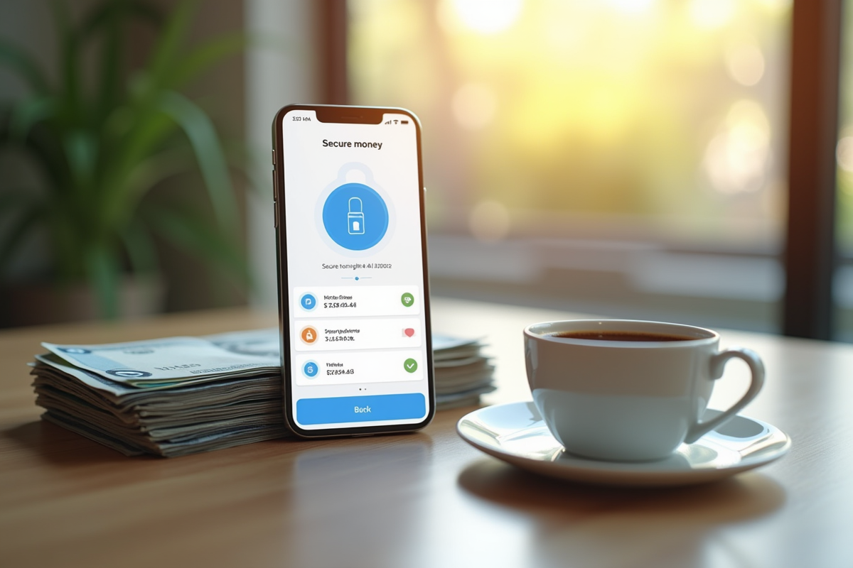 Smartphone avec application de transfert d